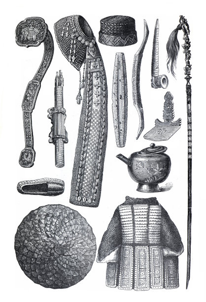 复古亚洲传统文化复古或复古插画。部落艺术。传统符号图片下载