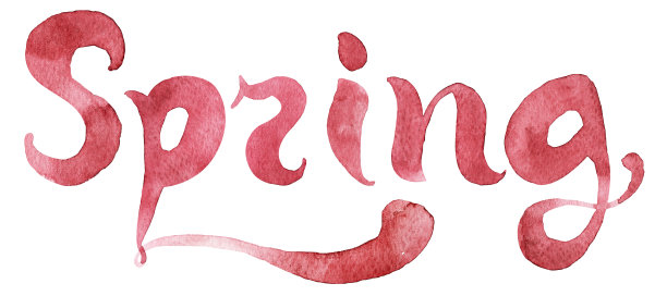 春天水彩手写插图图片下载