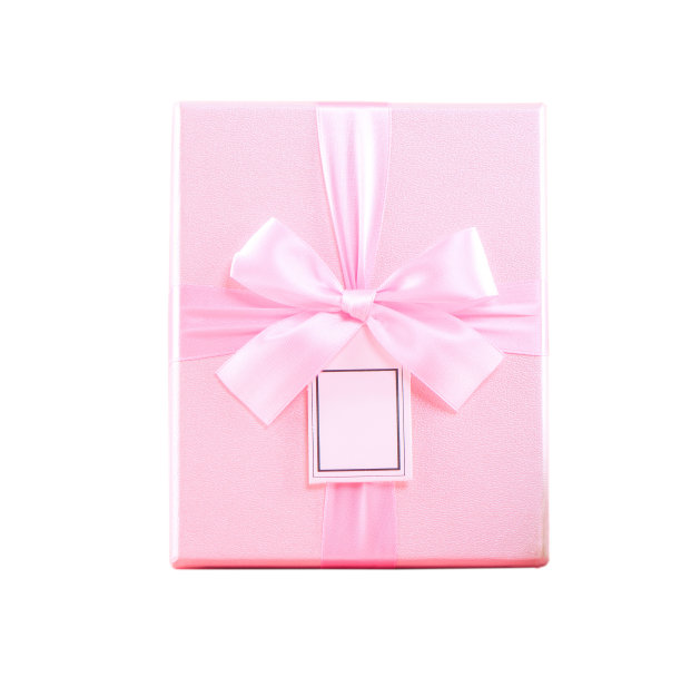 美丽的礼盒与丝带蝴蝶结孤立在白色背景。图片下载