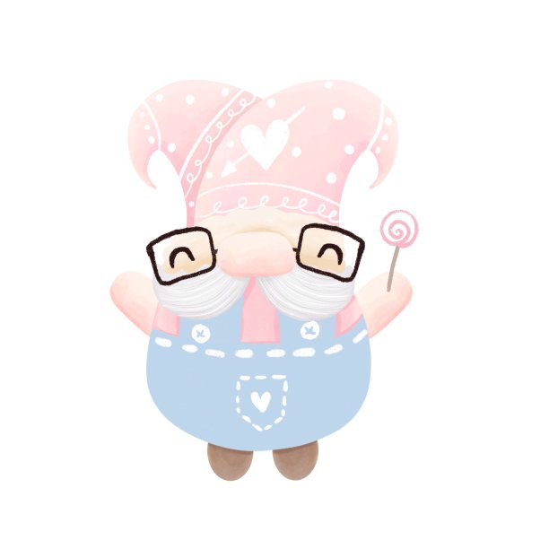 可爱的数字绘画水彩侏儒元素。图片下载