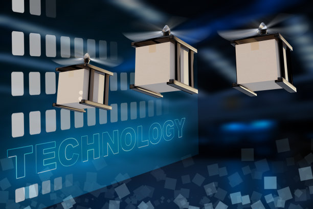 无人机技术工程设备行业飞行在工业物流出口进口产品送货上门服务物流航运运输运输新的2022年3D渲染图片下载