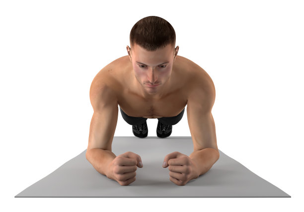 健身男做平板支撑运动图片下载