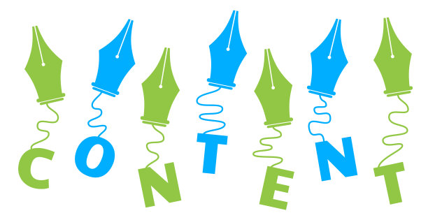 内容字母挂在钢笔符号绿色蓝色图片下载