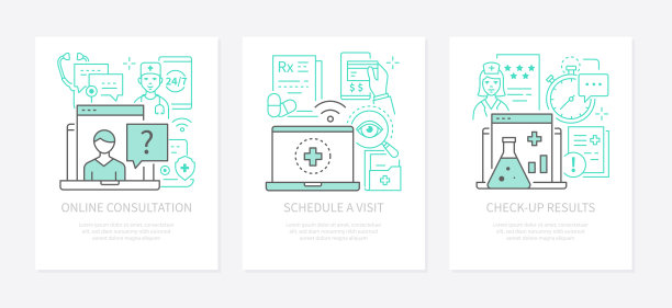 网上咨询医生-现代线条设计风格条幅集图片下载