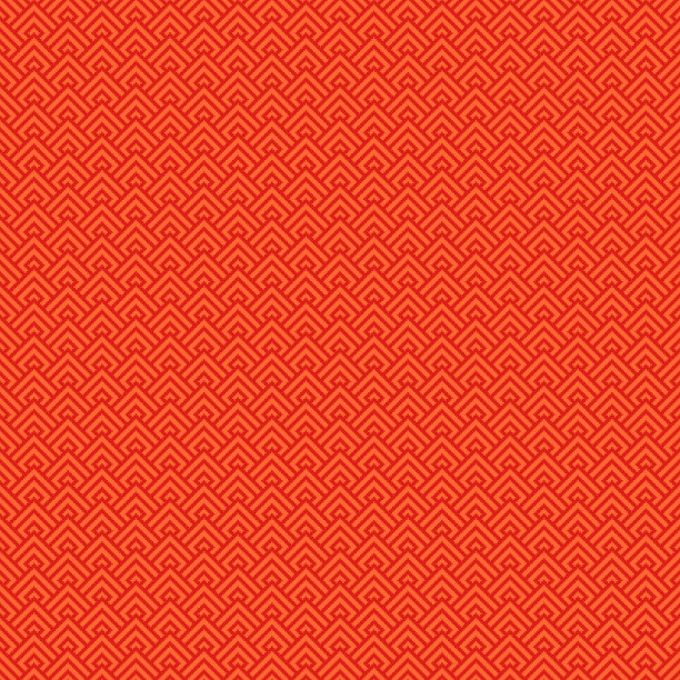 矢量像素艺术红色无缝图案极简几何鳞片菱形图案在日本风格图片下载