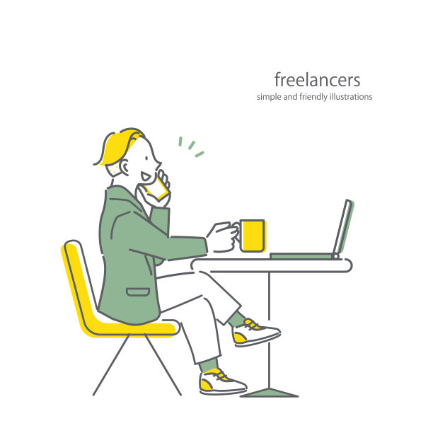 咖啡馆里的自由职业者图片下载