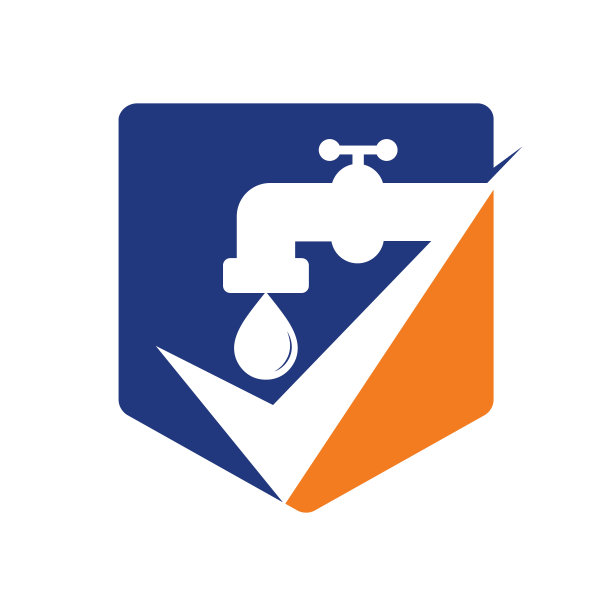 检查管道标志模板插图。水龙头与检查蜱标志符号矢量图标插图。图片下载