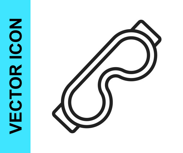 黑色线条眼罩睡眠面具图标图片下载