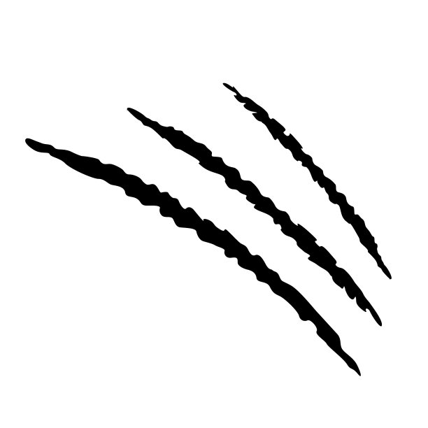 爪子划痕图标孤立在白色背景上。野生动物有几处刻痕。图片下载