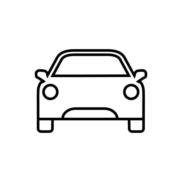 汽车线图标，矢量轮廓标志孤立在白色背景上图片下载