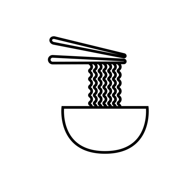 面条线图标，矢量轮廓标志孤立在白色背景上图片下载