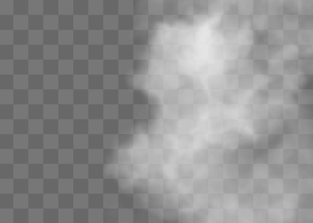 雾或烟隔离透明特效。白色矢量云，雾或烟雾背景。矢量图图片下载