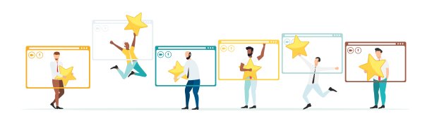 网络质量评估。五星，五个赞。客户反馈，推荐，在线调查的概念。一群人评价客户体验，写评论，留下反馈。向量。图片下载