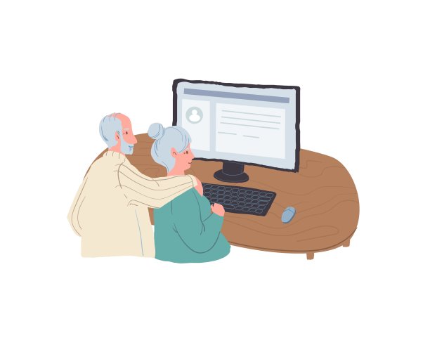 电脑屏幕上的卡通人物平面，利用在线应用为社交媒体服务矢量插图的概念图片下载