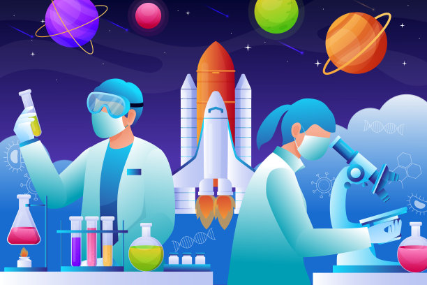 梯度国家科学日插图矢量插图图片下载