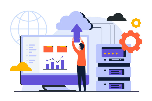 手绘平面设计网站托管插图矢量插图图片下载