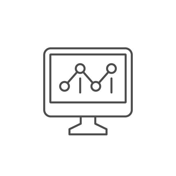 电脑演示线性轮廓图标图片下载