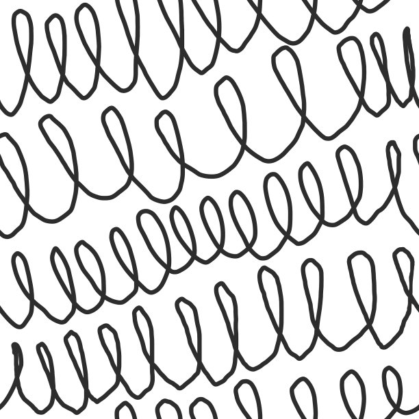 潦草无缝模式。抽象粗线条手绘黑白插图。挂钩和衣架绘画风格。图片下载