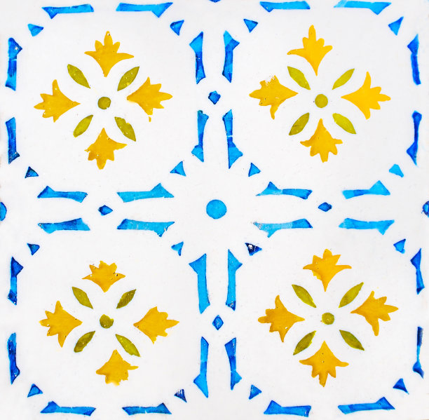 老房子立面传统瓷砖的细节。装饰瓷砖。瓦伦西亚传统瓷砖。花卉装饰。图片下载