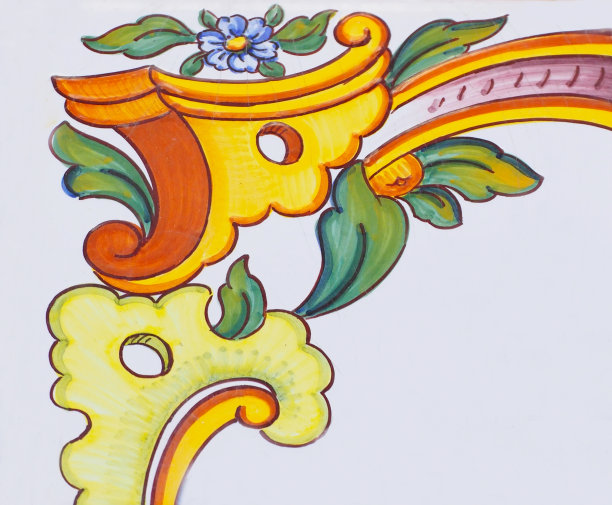 老房子立面传统瓷砖的细节。装饰瓷砖。瓦伦西亚传统瓷砖。花卉装饰。图片下载