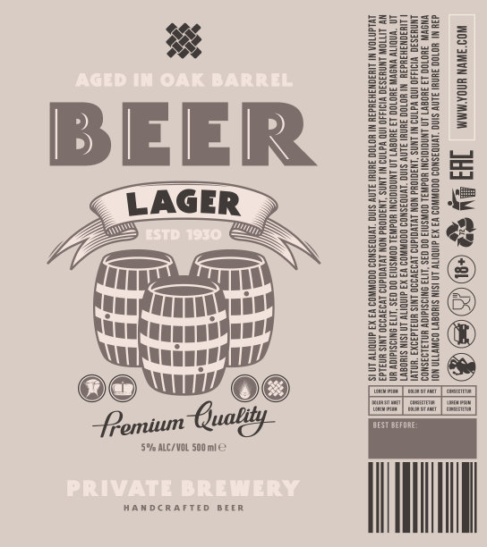模板装饰标签的大型工艺啤酒图片下载