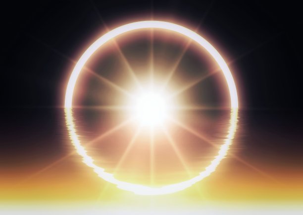 在3D渲染中闪闪发光的光环图片下载