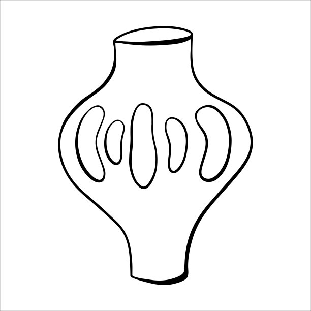 涂鸦风格的创意花瓶。设计元素，内部项目，容器花，水。黑色的轮廓。矢量插图。元素贺卡，海报，贴纸和季节性设计。图片下载