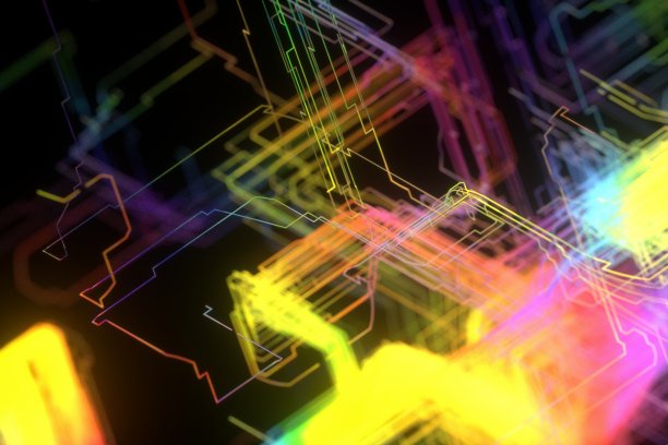 摘要计算机主板图像是由彩色射线组成的图片下载