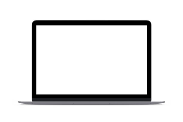 笔记本电脑的空白屏幕在白色背景图片下载