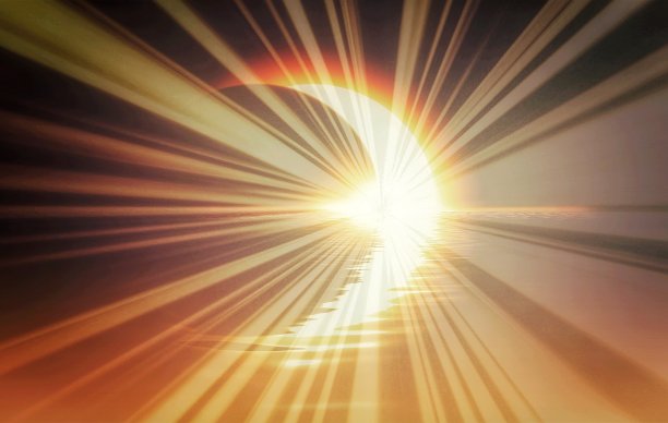 太阳从地平线升起的插图图片下载