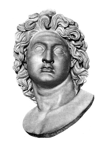 马其顿亚历山大三世或亚历山大大帝的大理石头像，历史上最大帝国的国王和征服者，罗马卡比托利尼博物馆图片下载