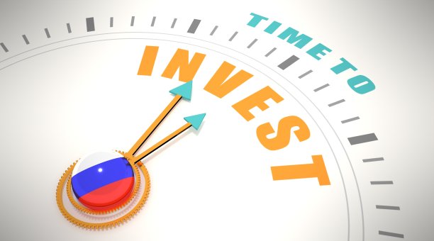 是时候在钟面上加上文字了。俄罗斯国旗。3D渲染图片下载