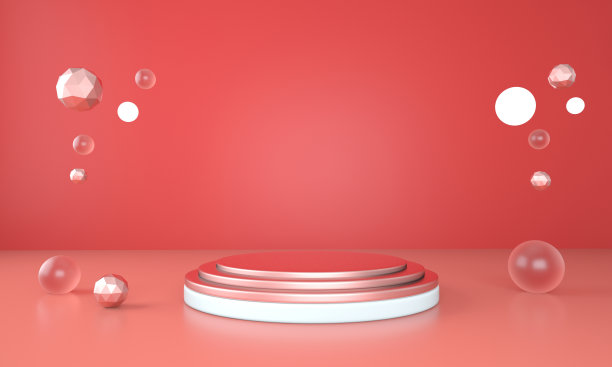 三维抽象背景，模拟场景几何形状，产品展示平台，三维插图。图片下载