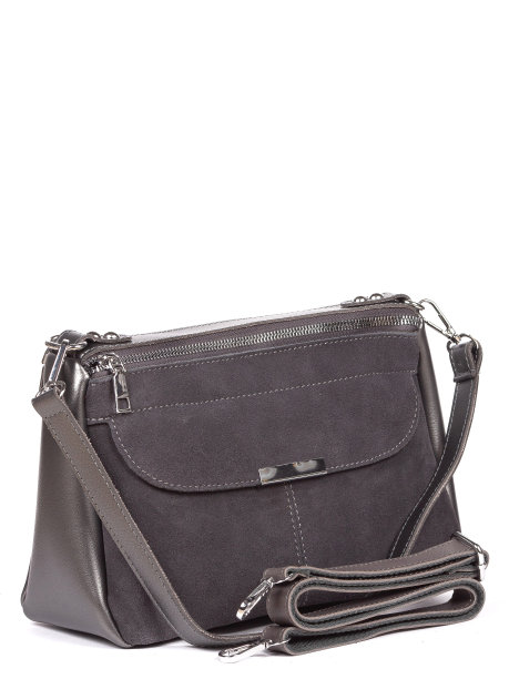 小灰色皮革女人的手袋孤立在白色背景图片下载