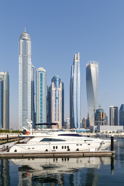 阿拉伯联合酋长国迪拜码头港天际线图片下载