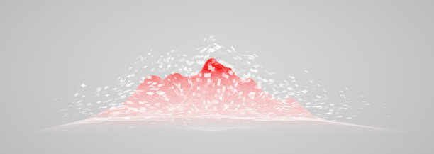 3d景观与辉光在黑暗的背景。图片下载