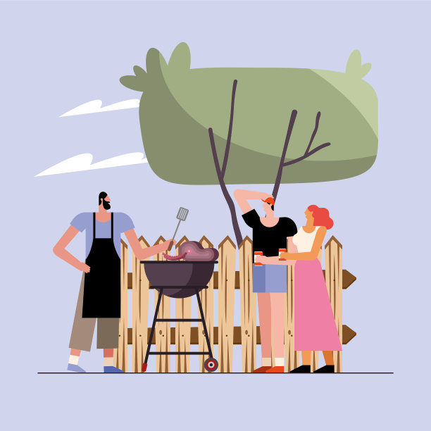 烧烤聚会上的朋友图片下载