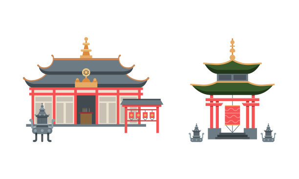 如佛教寺院建筑或宗教房屋图片下载