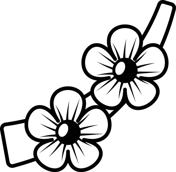 梅花概念、中国国花香港矢量图标设计、中国传统文化符号、2022年虎年标志、中国旅游指南图库插图图片下载