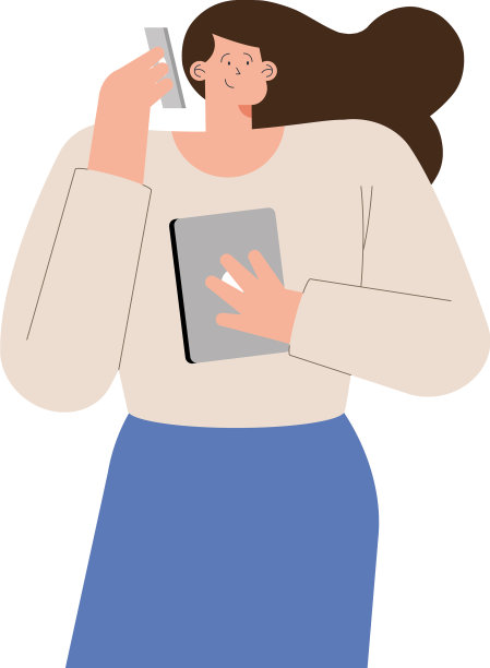 拥有平板电脑和智能手机的女人图片下载