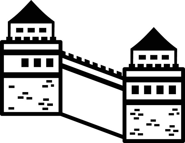 中国长城概念、亚洲矢量图标设计著名地标、中国传统文化符号、2022年虎年标志、中国旅游指南图册图片下载