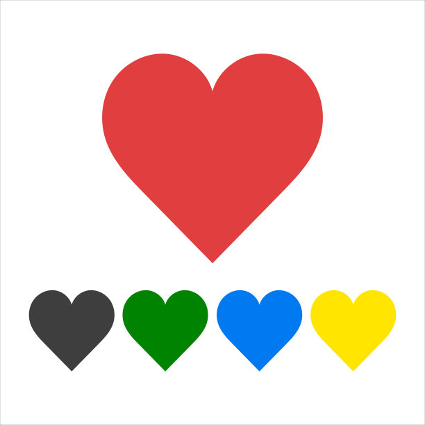 心的形象是五彩缤纷的。情侣的节日。贺卡的一个元素。图片下载