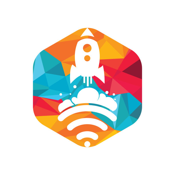 Wifi火箭矢量logo设计。图片下载