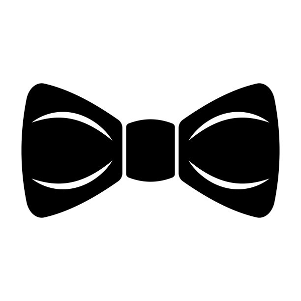 黑色蝴蝶结图标矢量。简单的图标与男人领结。图片下载