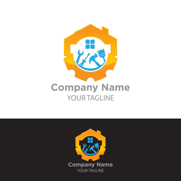 与房屋维修、改建或油漆相关的标志设计。图片下载