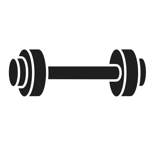 哑铃，黑色剪影，孤立在白色背景上。运动器材，对象，一个对象，简单的平面最小设计，侧视图，eps 10。概念:运动、健身、健康、力量。图片下载