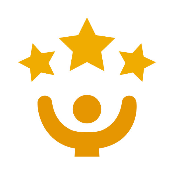 白色背景上的黄色平坦赢家人图标图片下载