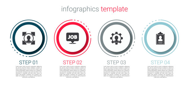 设置猎头，语音泡泡与工作，人的装备和剪贴板简历。业务信息模板。向量图片下载