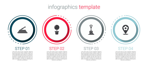 设置花园软管或消防软管，花盆内插花，铲地，插花位置。业务信息模板。向量图片下载