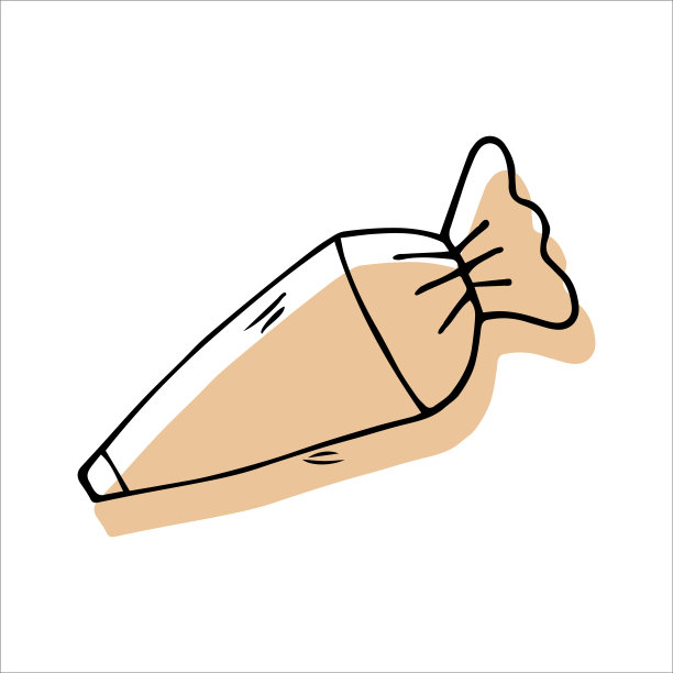 糕点袋手绘涂鸦厨房用具元素。厨房工具和用具，用于烹饪，餐具。图片下载